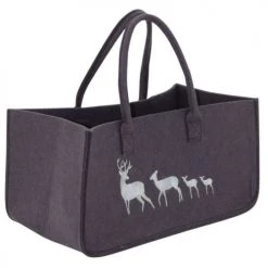 Aubry Gaspard Accessoires De Cheminée Sac à Bûches En Feutrine 50 X 25 Cm Gris Foncé -Accessoires de cheminée Soldes sac a buches en feutrine 50 x 25 cm gris fonce 3