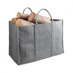 Aubry Gaspard Accessoires De Cheminée Sac à Bûches En Jute Gris -Accessoires de cheminée Soldes sac a buches en jute gris 2