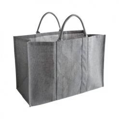 Aubry Gaspard Accessoires De Cheminée Sac à Bûches En Jute Gris