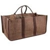 Aubry Gaspard Accessoires De Cheminée Sac à Bûches Marron En Toile De Jute Plastifiée -Accessoires de cheminée Soldes sac a buches marron en toile de jute plastifiee