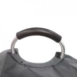 Meubletmoi Paniers Et Corbeilles Sac à Linge Pliable Rond En Tissu Gris Avec Poignées -Accessoires de cheminée Soldes sac a linge pliable rond en tissu gris avec poignees 3