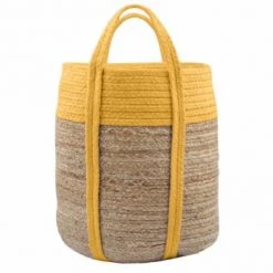 Stof Paniers Et Corbeilles Sac Déco En Jute Moutarde -Accessoires de cheminée Soldes sac deco en jute moutarde 2