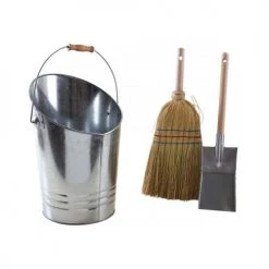 Grenier Alpin Accessoires De Cheminée Seau à Cendres Avec Balai Et Pelle -Accessoires de cheminée Soldes seau a cendres avec balai et pelle 3