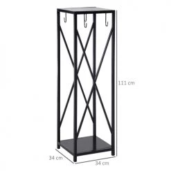 Outsunny Accessoires De Cheminée Serviteur De Cheminée Colonne Range Bûches 4 Accessoires Métal Noir -Accessoires de cheminée Soldes serviteur de cheminee colonne range buches 4 accessoires metal noir 2