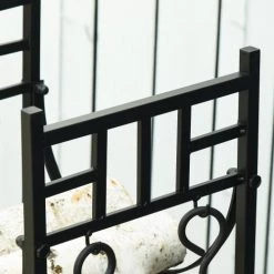 Outsunny Accessoires De Cheminée Serviteur De Cheminée Range Bûches 4 Accessoires Inclus Métal Noir -Accessoires de cheminée Soldes serviteur de cheminee range buches 4 accessoires inclus metal noir 21