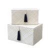 Casatera Set 2 Boîtes Rectangulaires Pandan Beige -Accessoires de cheminée Soldes set 2 boites rectangulaires pandan beige