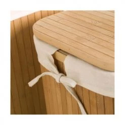 Wadiga Set De 2 Paniers à Linge Rectangulaires Bambou Intérieur Tissu -Accessoires de cheminée Soldes set de 2 paniers a linge rectangulaires bambou interieur tissu 2