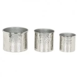 Beliani Set De 3 Boîtes Décoratives Argentées -Accessoires de cheminée Soldes set de 3 boites decoratives argentees 2