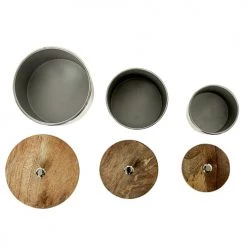 Beliani Set De 3 Boîtes Décoratives Argentées -Accessoires de cheminée Soldes set de 3 boites decoratives argentees 3