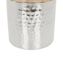 Beliani Set De 3 Boîtes Décoratives Argentées -Accessoires de cheminée Soldes set de 3 boites decoratives argentees 5