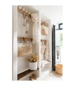 Calicosy Paniers Et Corbeilles Set De 3 Panier Rond En Jacynthe D'eau Naturel - Beige -Accessoires de cheminée Soldes set de 3 panier rond en jacynthe d eau naturel beige 3