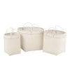LANADECO Paniers Et Corbeilles Set De 3 Paniers Carrés Rotin Blanc H45cm -Accessoires de cheminée Soldes set de 3 paniers carres rotin blanc h45cm