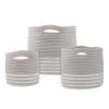Stof Paniers Et Corbeilles Set De 3 Paniers Ronds à Anses Coton Gris -Accessoires de cheminée Soldes set de 3 paniers ronds a anses coton gris