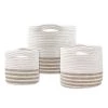 Stof Paniers Et Corbeilles Set De 3 Paniers Ronds à Anses Coton Ivoire -Accessoires de cheminée Soldes set de 3 paniers ronds a anses coton ivoire 2