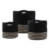 Stof Paniers Et Corbeilles Set De 3 Paniers Ronds à Anses Coton Noir -Accessoires de cheminée Soldes set de 3 paniers ronds a anses coton noir 1