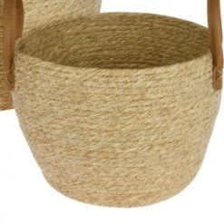 Wadiga Paniers Et Corbeilles Set De 3 Paniers Ronds Tressés En Jacinthe D'eau -Accessoires de cheminée Soldes set de 3 paniers ronds tresses en jacinthe d eau 2