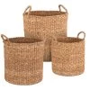Wadiga Paniers Et Corbeilles Set De 3 Paniers Ronds Tressés En Jonc De Mer -Accessoires de cheminée Soldes set de 3 paniers ronds tresses en jonc de mer 2