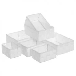 Unimasa Paniers Et Corbeilles Set De 7 Panières Déco Blanc