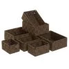 Unimasa Paniers Et Corbeilles Set De 7 Panières Déco Marron -Accessoires de cheminée Soldes set de 7 panieres deco marron 2