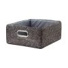 Casâme Paniers Et Corbeilles Tiroir En Paille Tressé Gris Métal - L33cmxl28cmxH13cm