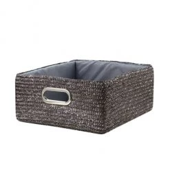 Casâme Paniers Et Corbeilles Tiroir En Paille Tressé Gris Métal - L33cmxl28cmxH13cm