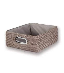 Casâme Paniers Et Corbeilles Tiroir En Paille Tressé Taupe - 33x28x13cm