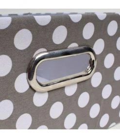 Casâme Paniers Et Corbeilles Tiroir Tissu Gris Pois Blanc -Accessoires de cheminée Soldes tiroir tissu gris pois blanc 4