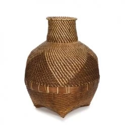 Bazar Bizar Paniers Et Corbeilles Vase En Rotin Brun Et Naturel H50 -Accessoires de cheminée Soldes vase en rotin brun et naturel h50 1