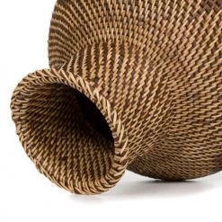Bazar Bizar Paniers Et Corbeilles Vase En Rotin Brun Et Naturel H50 -Accessoires de cheminée Soldes vase en rotin brun et naturel h50 3